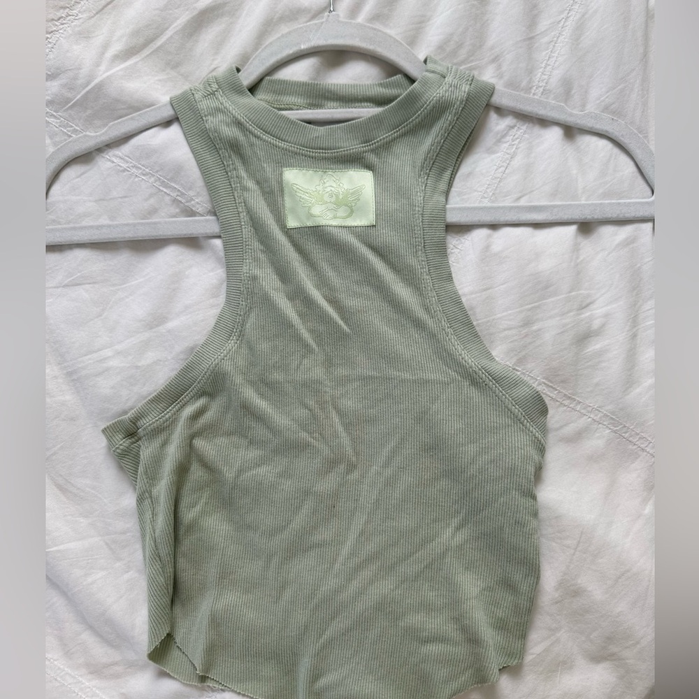 Boys lie halter neck green tank O/S